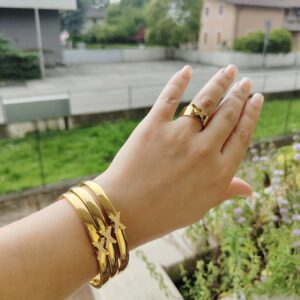 3 Braccialetti con anello oro