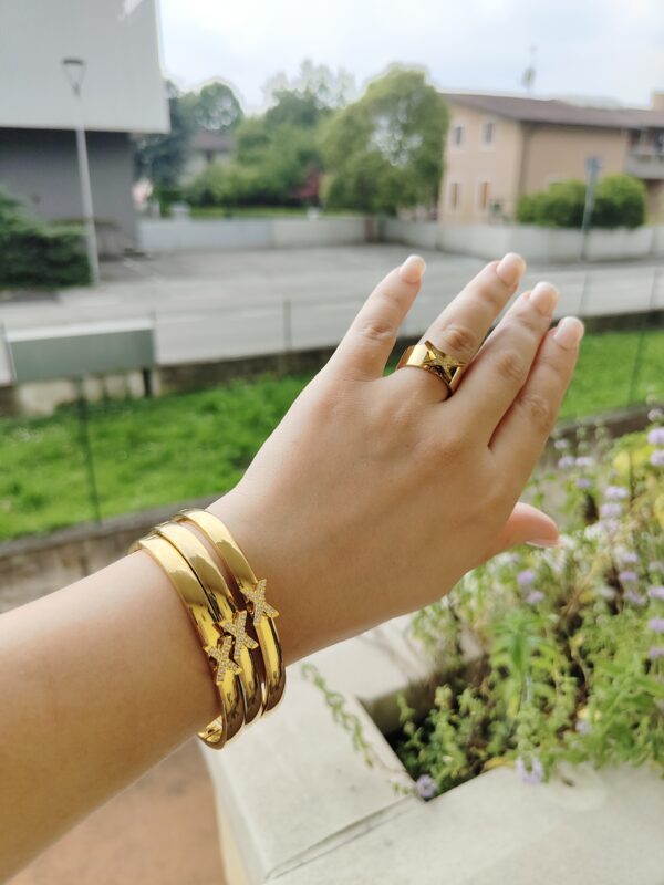 3 Braccialetti con anello oro