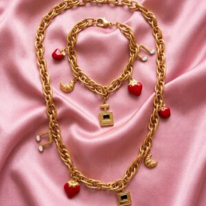 Set di collana e braccialetto fragola accessori moda per donne
