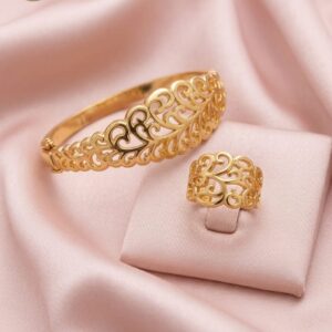 Set bracciale e anello nbala 3D stile tradizionale in acciaio inossidabile