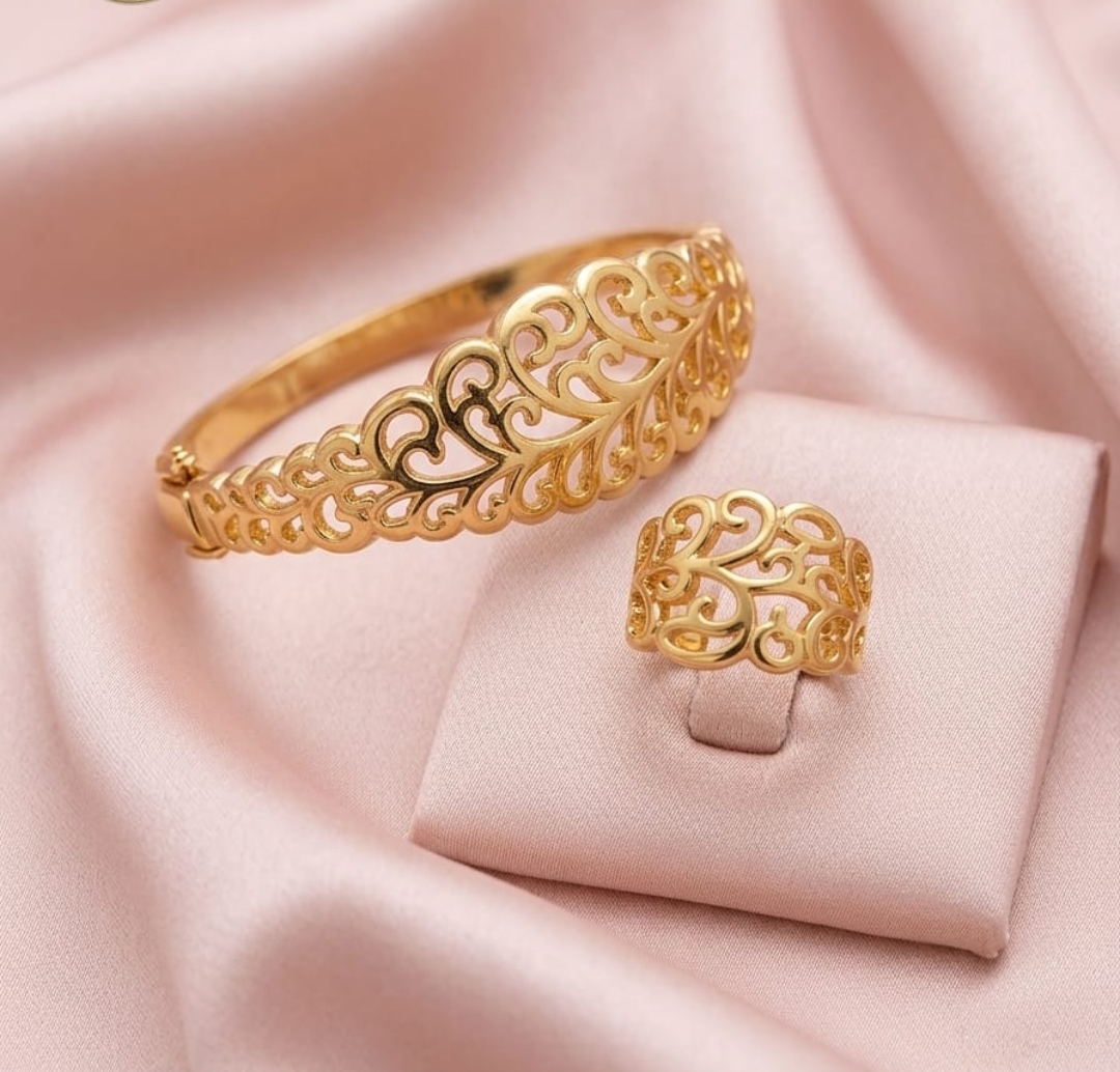 Set bracciale e anello nbala 3D stile tradizionale in acciaio inossidabile