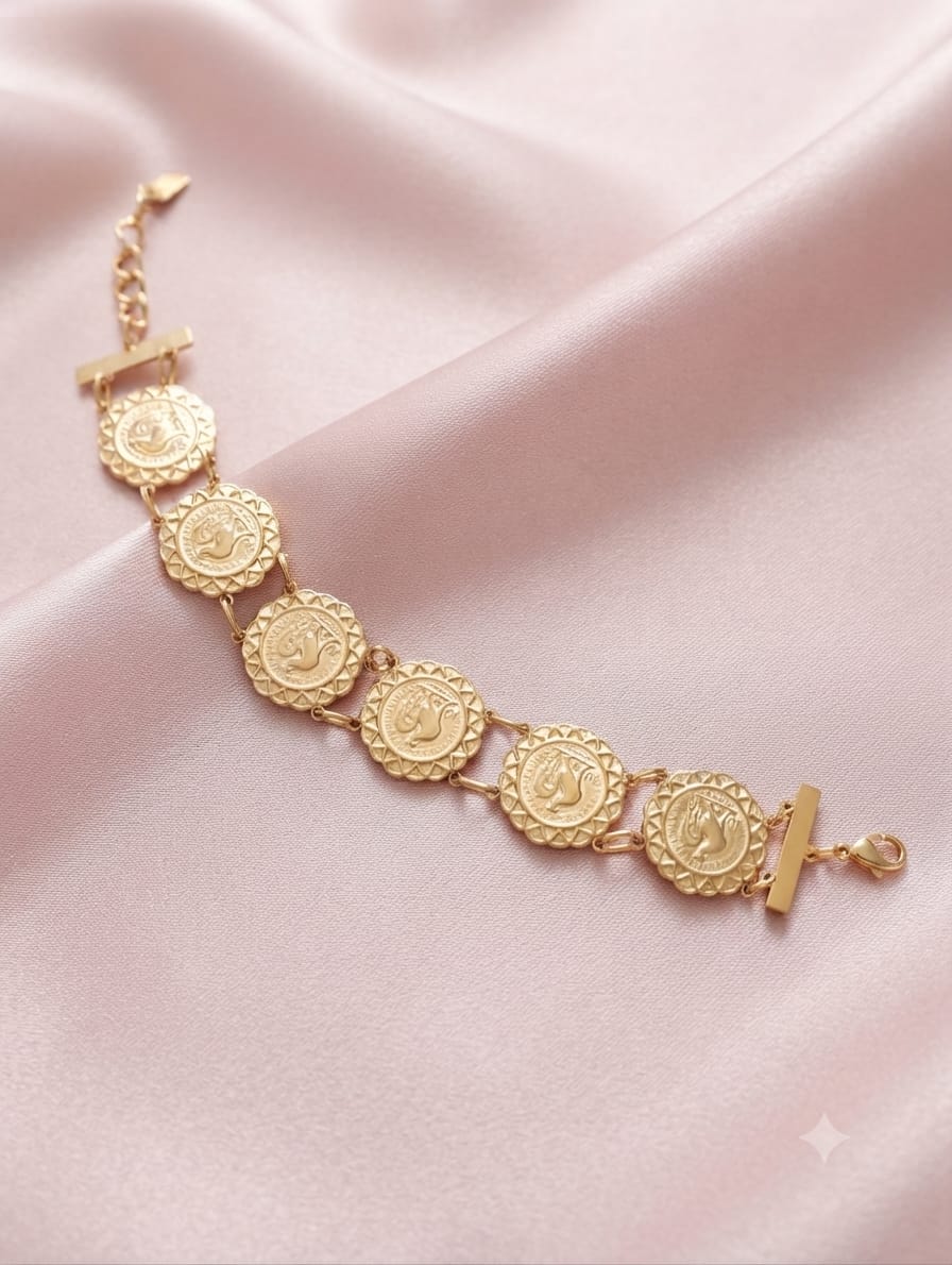 Bracciale farroj Dorato in acciaio inossidabile per donne